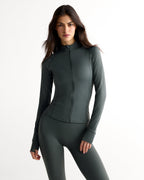 Ultimate Long Sleeve Zip Up Top - Sea Green