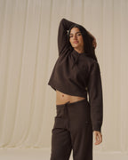 Lightweight Merino Wool Knit Trousers - Coffee Bean
